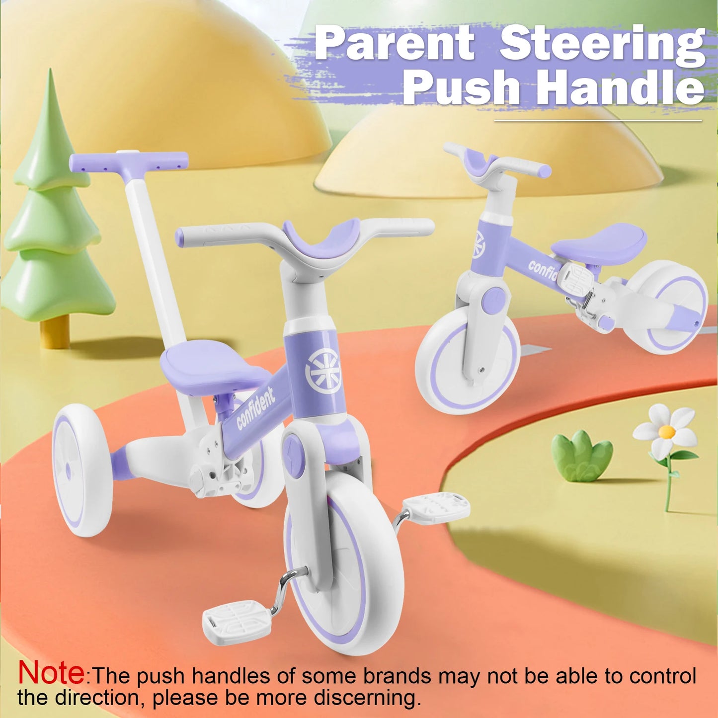 Tricycle For 1/2/3 Year Non-Slip Tires for Kids Safety