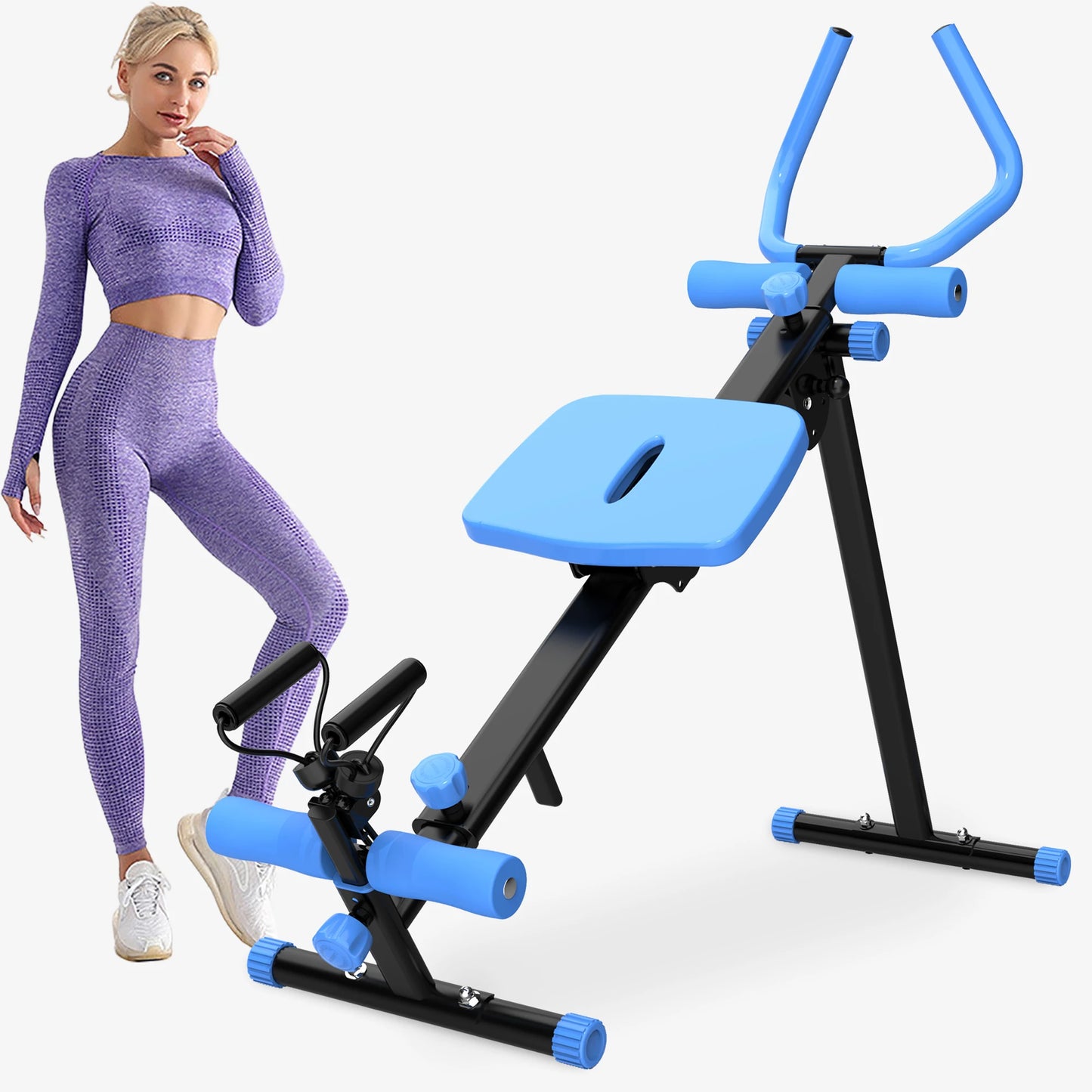 4-in-1 Ab Exercise Equipment - Rowing Machine, Leg Press Machine, Ab Glider Machine
