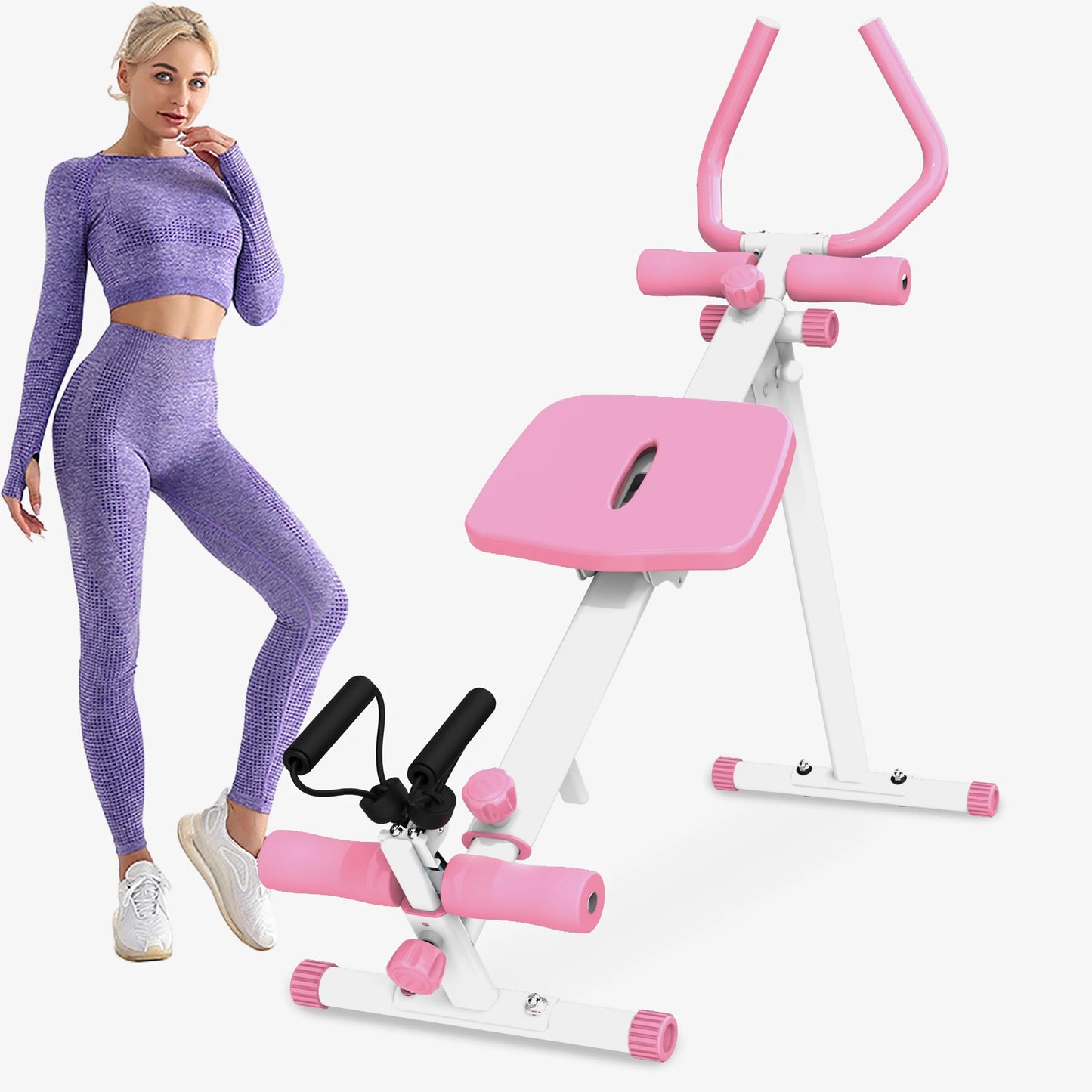 4-in-1 Ab Exercise Equipment - Rowing Machine, Leg Press Machine, Ab Glider Machine