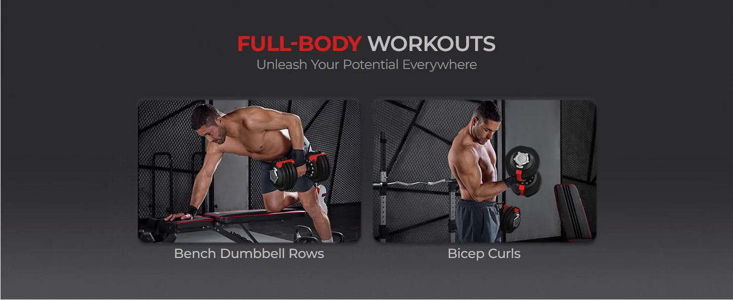 Adjustable Dumbbell Set 40LB/52.5LB/90LB with Anti-Slip Handle
