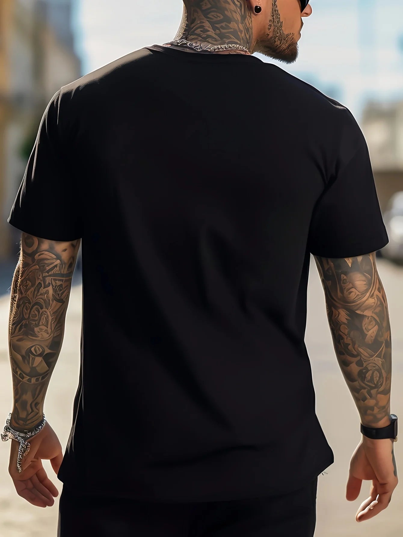 Men's Summer Short Sleeve Casual T-Shirt - Motorcycle Print