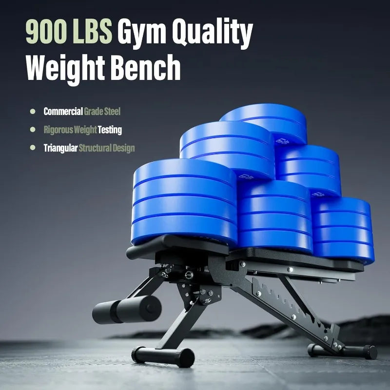 Weight Bench, Adjustable Workout Bench for Strength Training, Bench Press, and Full-Body Workouts