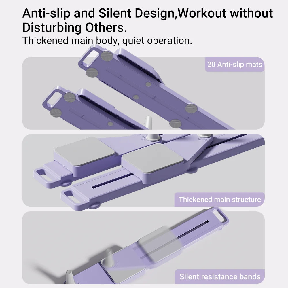 2-in-1 Abs & Ski Board - Portable Core/Leg Trainer, Split Pilates-Reformer for Home Gym