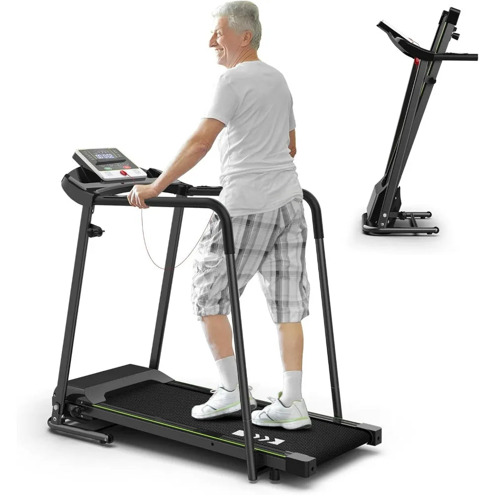 Walking Treadmill - Foldable Treadmill with Long Handrail and 300 Lbs Capacity
