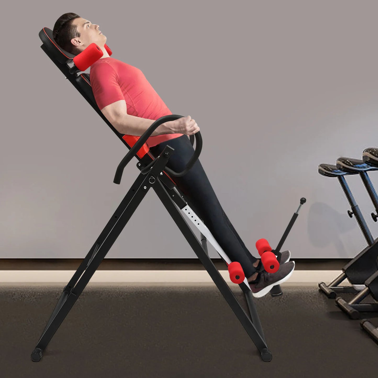 330lb Inversion Table for Back Relief & Posture Correction,4-Position Adjustable,Full-Body Stretching,Foldable Fitness Equipment