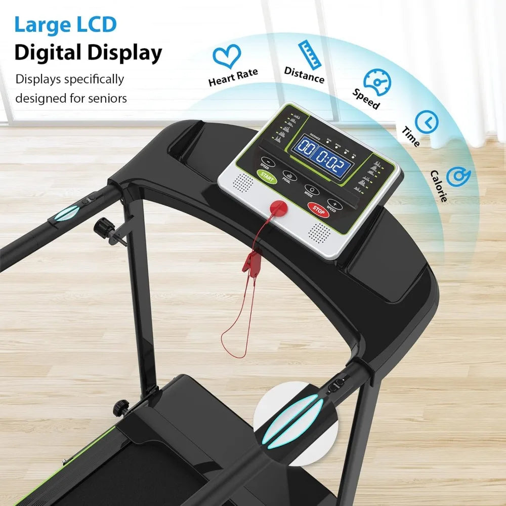 Walking Treadmill - Foldable Treadmill with Long Handrail and 300 Lbs Capacity