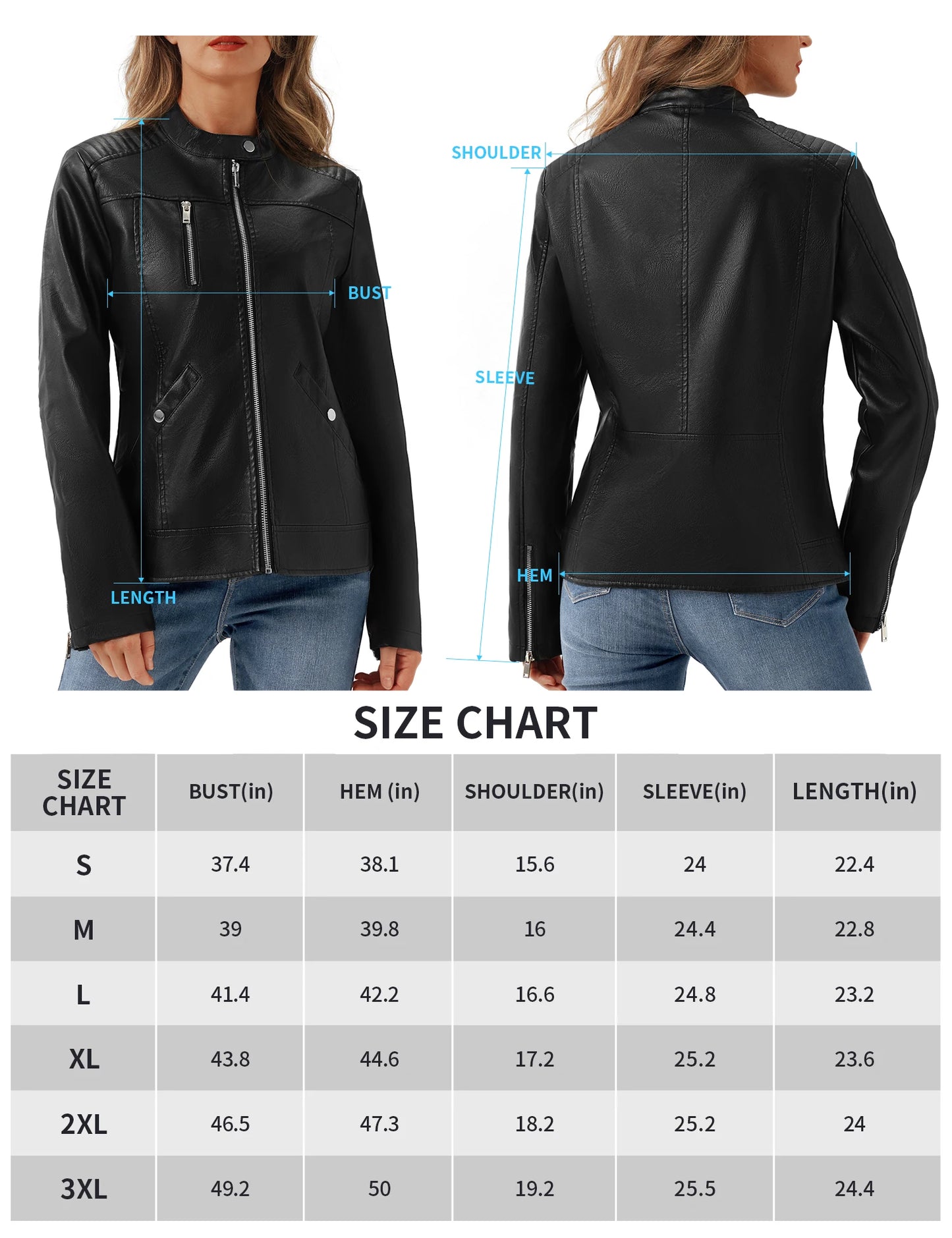 Women's Faux Leather Jacket Black