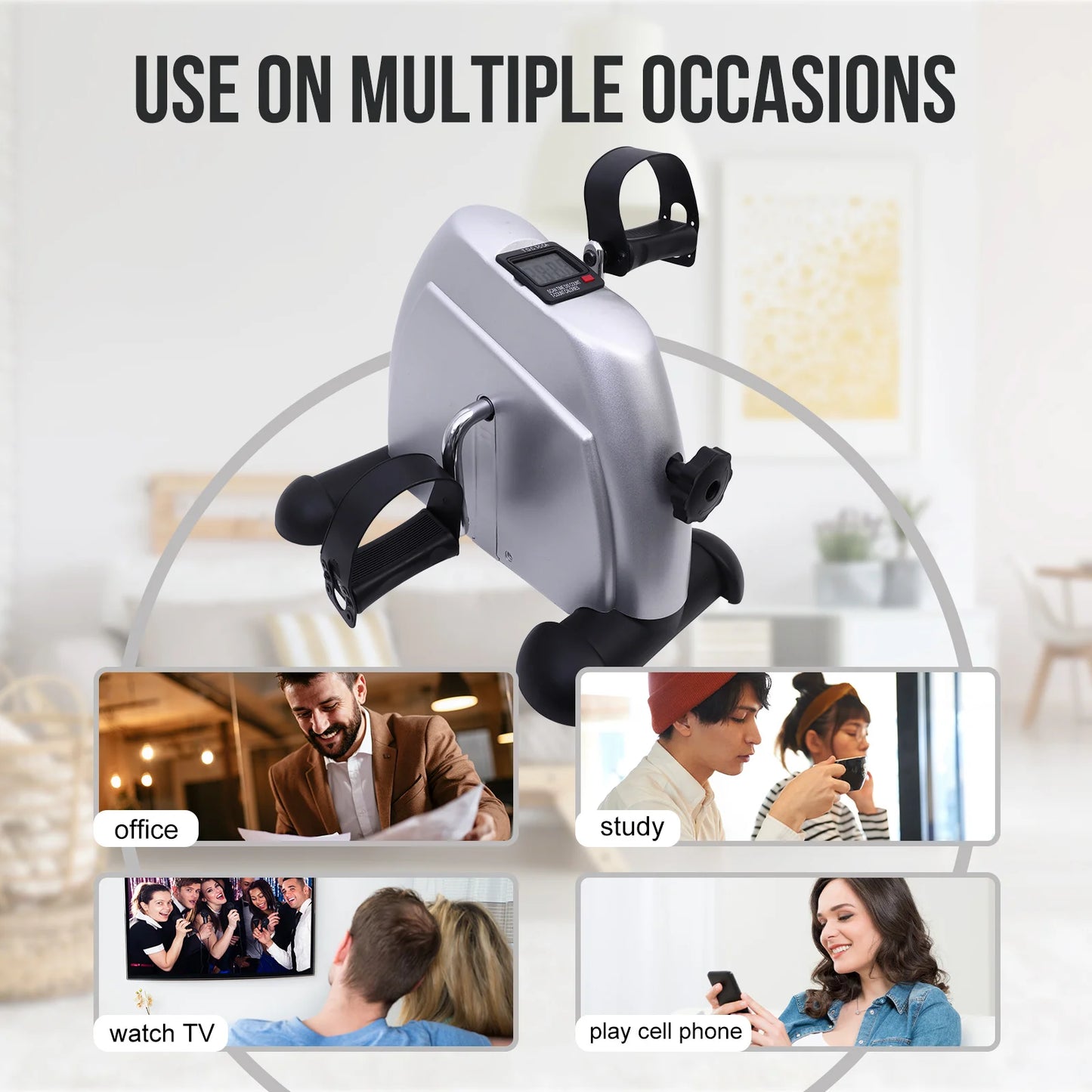 Mini Pedal Exercise Bike Portable Fitness Cycling Exerciser Under Desk