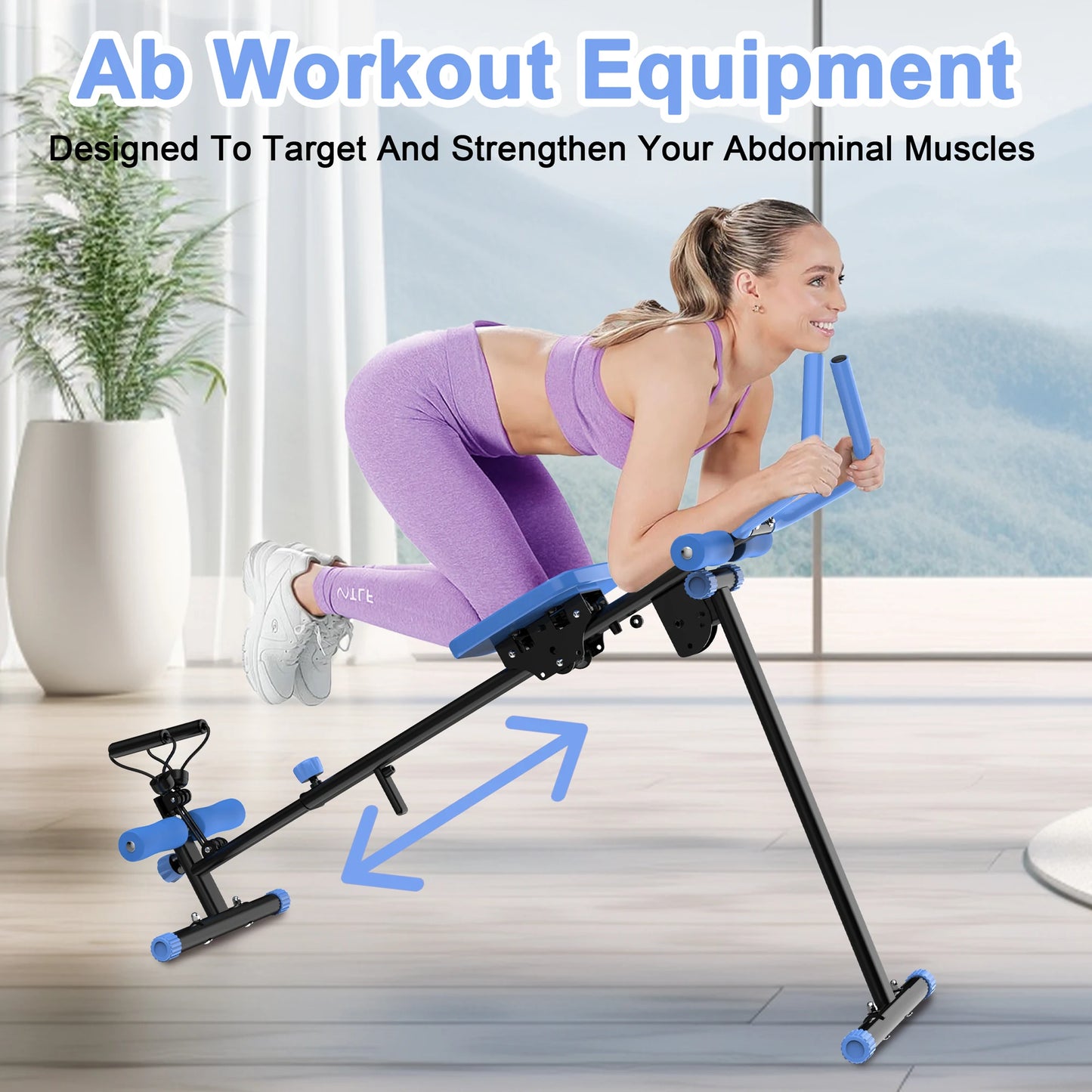 4-in-1 Ab Exercise Equipment - Rowing Machine, Leg Press Machine, Ab Glider Machine