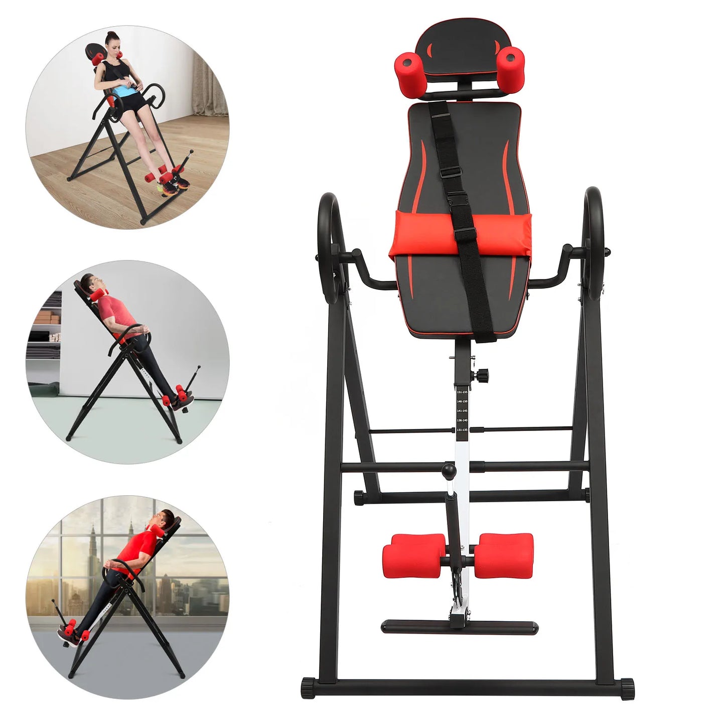 330lb Inversion Table for Back Relief & Posture Correction,4-Position Adjustable,Full-Body Stretching,Foldable Fitness Equipment