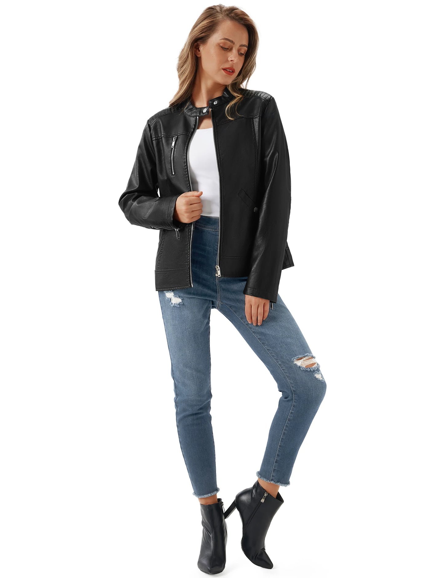 Women's Faux Leather Jacket Black
