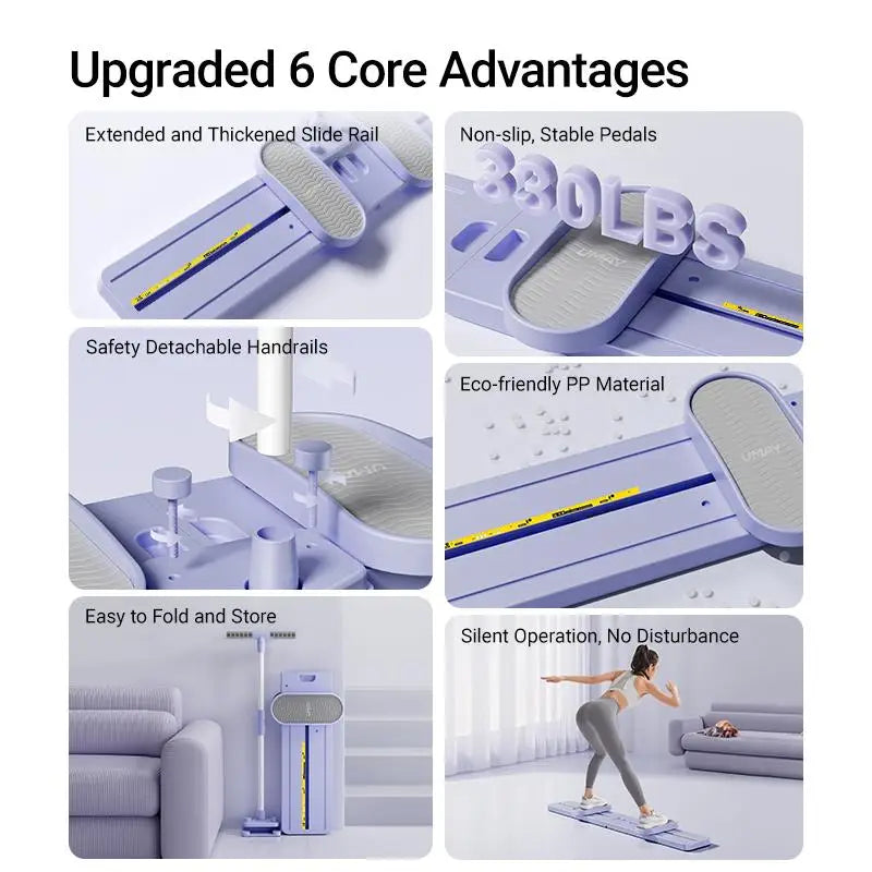 "Foldable 3-in-1 Ski Trainer: Leg, Pelvic & Hip Strengthener