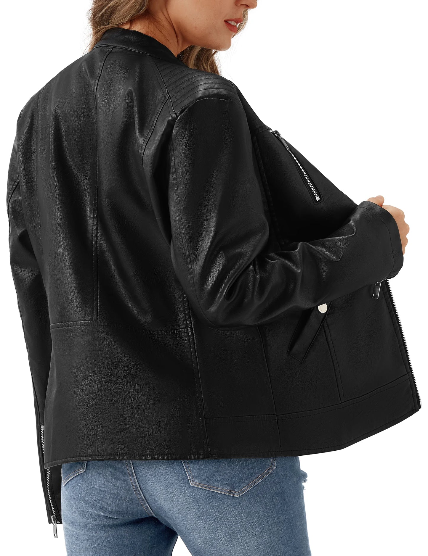 Women's Faux Leather Jacket Black