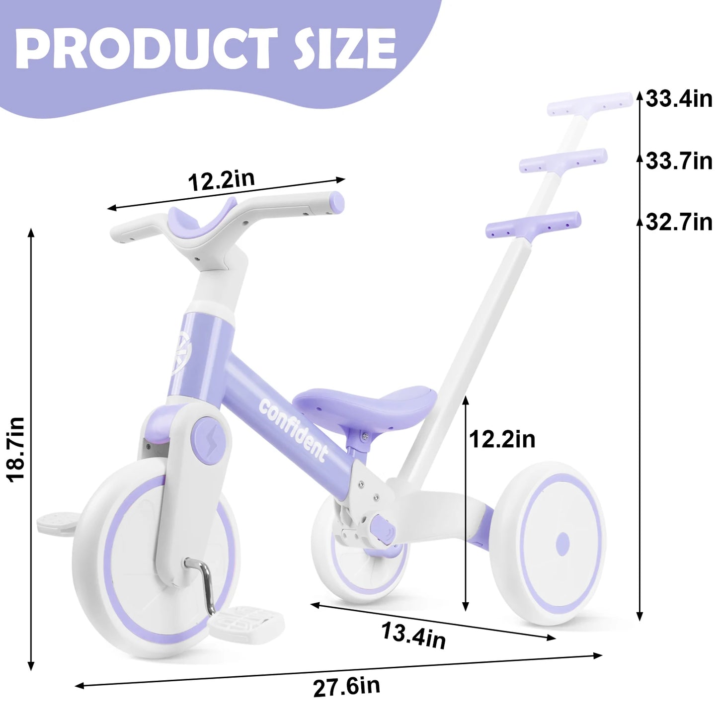 Tricycle For 1/2/3 Year Non-Slip Tires for Kids Safety