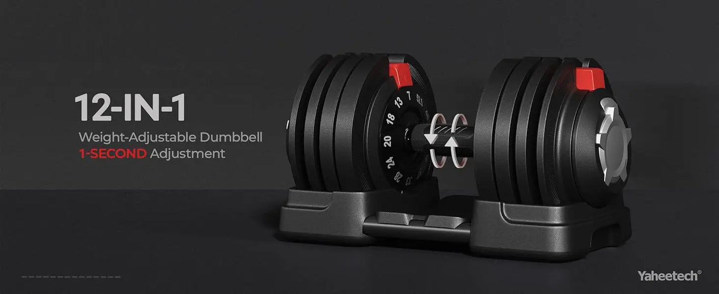 Adjustable Dumbbell Set 40LB/52.5LB/90LB with Anti-Slip Handle