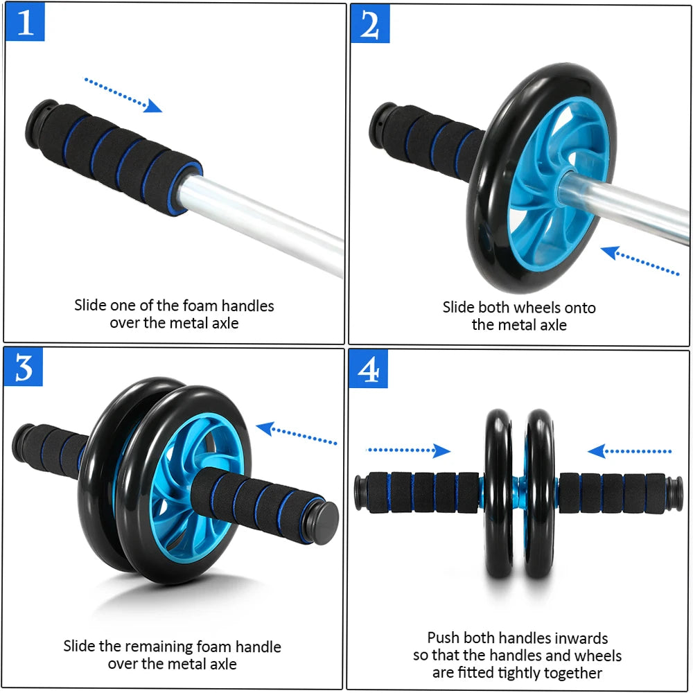 Tomshoo Gym Set Ab Roller No Noise Abdominal Wheel Ab Roller Stretch Trainer For Arm Waist Leg