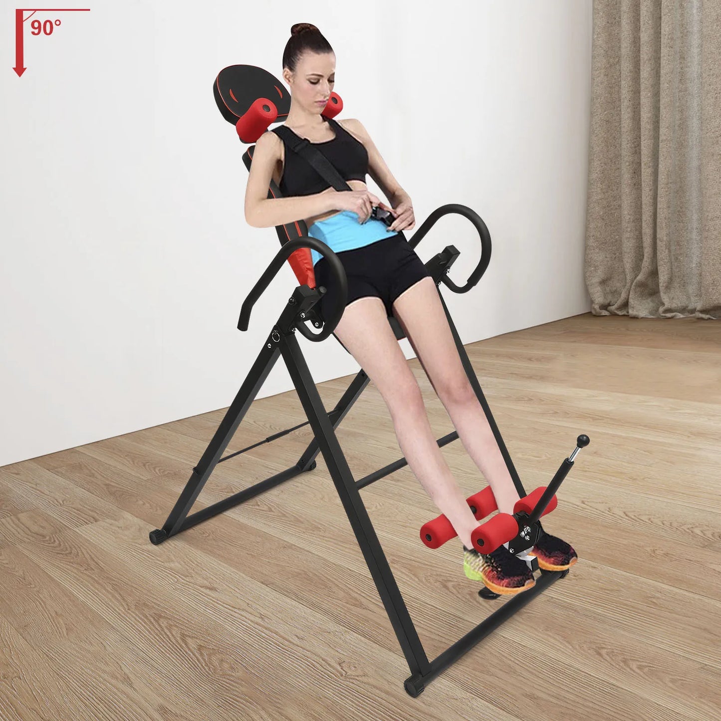 330lb Inversion Table for Back Relief & Posture Correction,4-Position Adjustable,Full-Body Stretching,Foldable Fitness Equipment