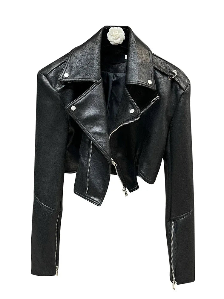 Women's Fashion Trend Solid Color Lapel Zipper Jacket