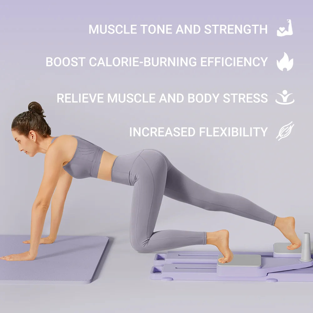 2-in-1 Abs & Ski Board - Portable Core/Leg Trainer, Split Pilates-Reformer for Home Gym