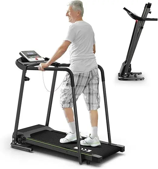 Walking Treadmill - Foldable Treadmill with Long Handrail and 300 Lbs Capacity