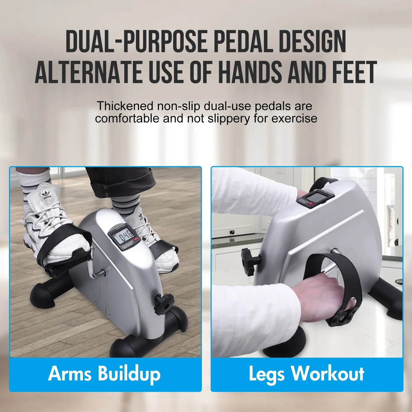 Mini Pedal Exercise Bike Portable Fitness Cycling Exerciser Under Desk
