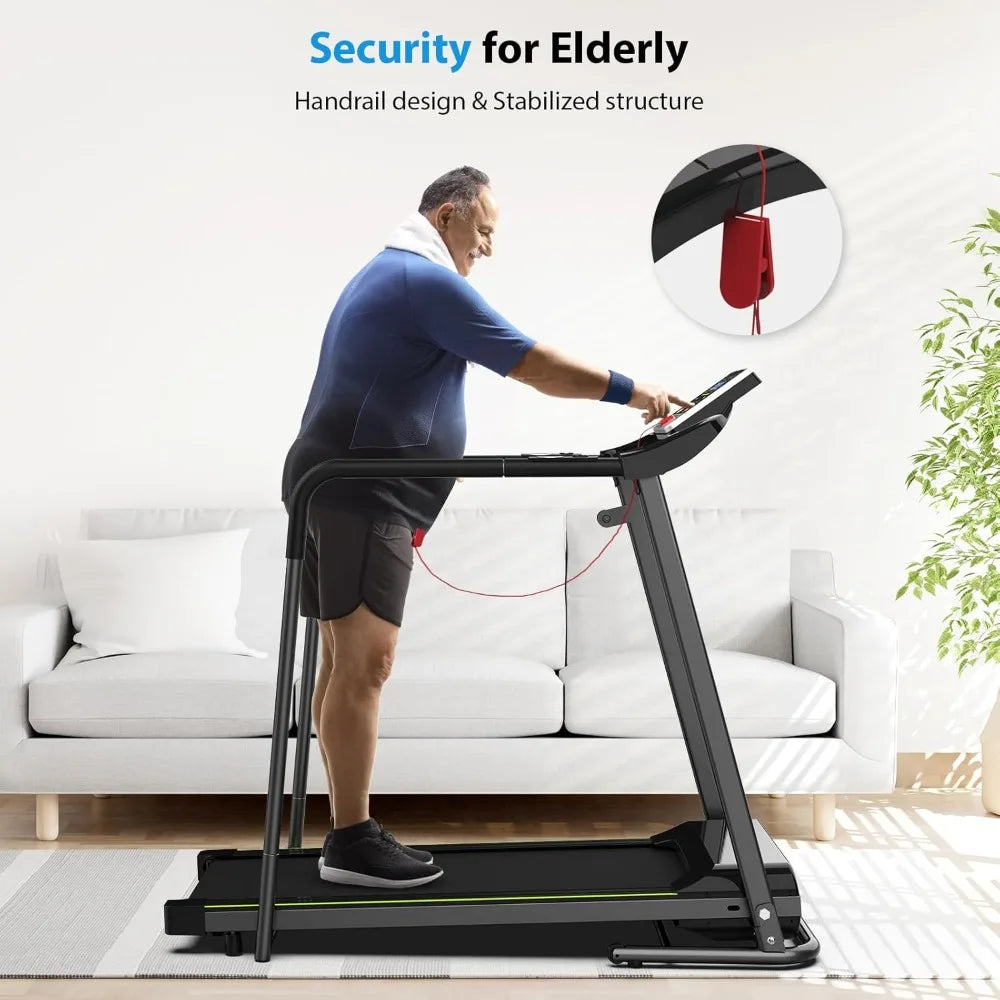 Walking Treadmill - Foldable Treadmill with Long Handrail and 300 Lbs Capacity