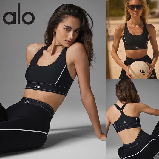 High-Intensity Adjustable Strap Alo Yoga Sports Bra Set