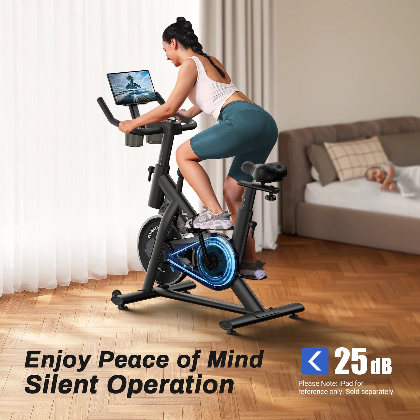 Cycling Bike 270lbs Weight Capacity Tablet Mount Fitness Courses