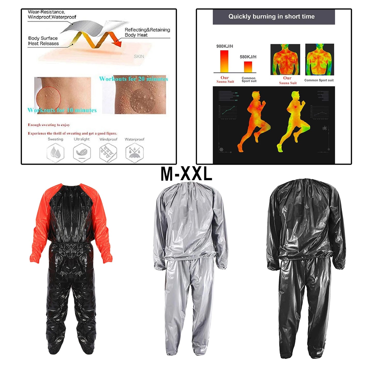 Hot Unisex Sauna Suit Heavy Duty Fitness Weight Loss