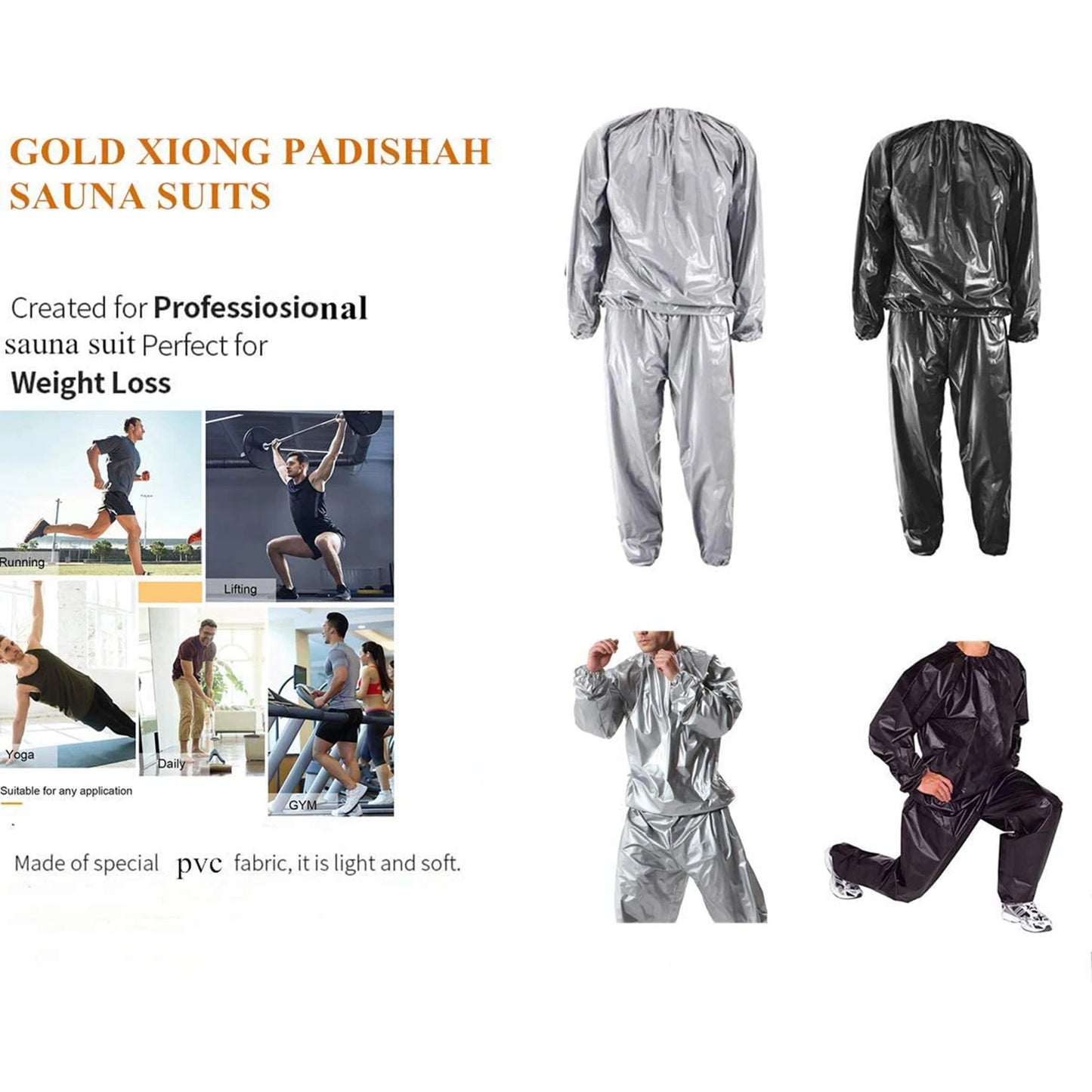 Hot Unisex Sauna Suit Heavy Duty Fitness Weight Loss