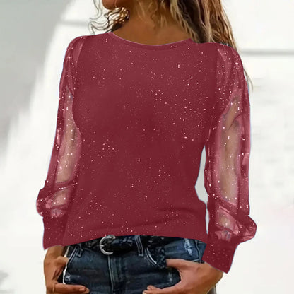 Women's Casual Glitter Sequins Blouse