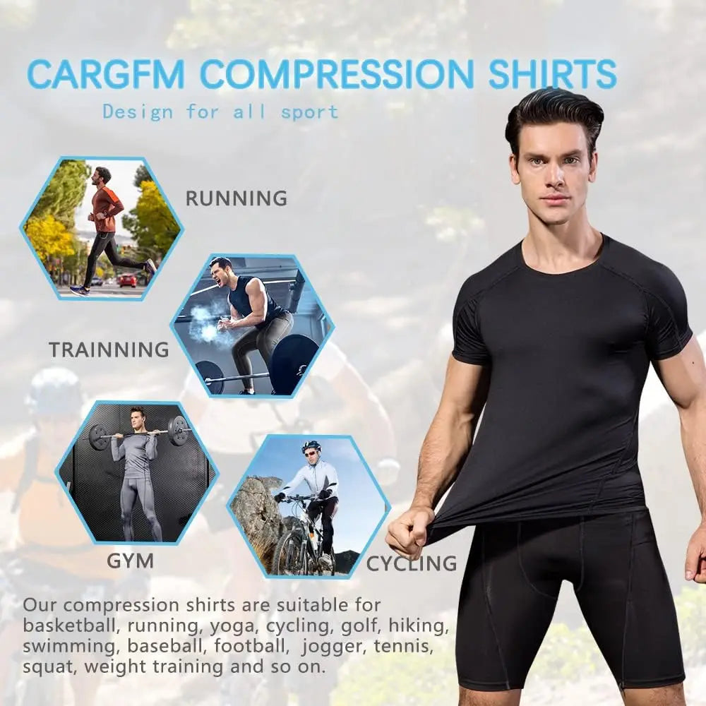 Compression Shirts Athletic Workout T-Shirt UPF 50+ Quick Dry