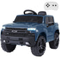 12V Electric Ride On Car White Black 4 Wheeler Truck Car Safety Toy with Music Radio LED Lights Remote Control Kids Vehicles