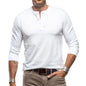 Long Sleeve Men'S T-Shirt Lightweight Button Basic