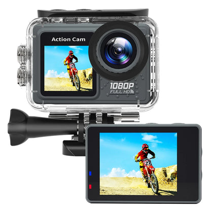 1080P/30FPS WiFi Action Camera 2.0" 30m Waterproof Exercise Video Recorder 120° Wide Angle Sport Camcorder w/ Accessories Kit