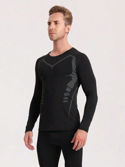 Men's Quick-Drying Long-Sleeved Sports T-Shirt  Compression Top