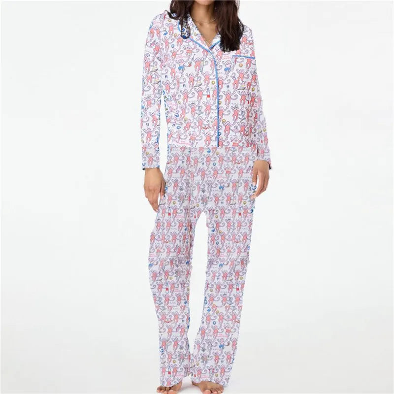 Roller Rabbit Monkey Pajamas Preppy  Pj Pants Sets