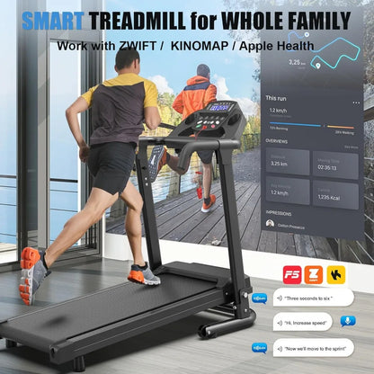 Foldable Treadmills for Home, Portable Treadmill with Handles, 2.5HP Treadmills 300 lb Capacity, APP Control
