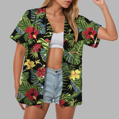 Hawaii Womens Summer Beach Shirts Cardigan Short Sleeve