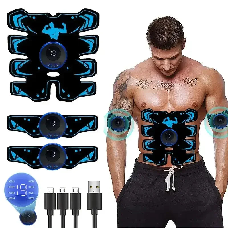 EMS Abdominal Muscle Stimulator Massage USB Rechargeable Abdominal Muscle Stimulation Belt Trainer