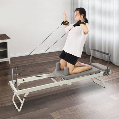 Foldable Pilates Reformer Machine Multifunctional Yoga Fitness Equipment
