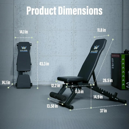 Weight Bench, Adjustable Workout Bench for Strength Training, Bench Press, and Full-Body Workouts