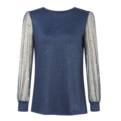 Women's Casual Glitter Sequins Blouse