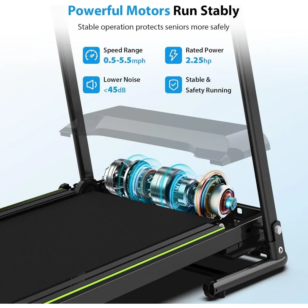 Walking Treadmill  - Foldable Treadmill with Long Handrail and 300 Lbs Capacity