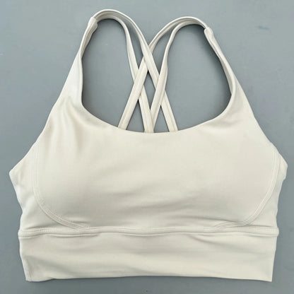 Solid Color Fitness sport Bra Women Cross soft high strength