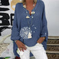 Long Sleeve Women Blouse Butterfly Print Spring Shirt