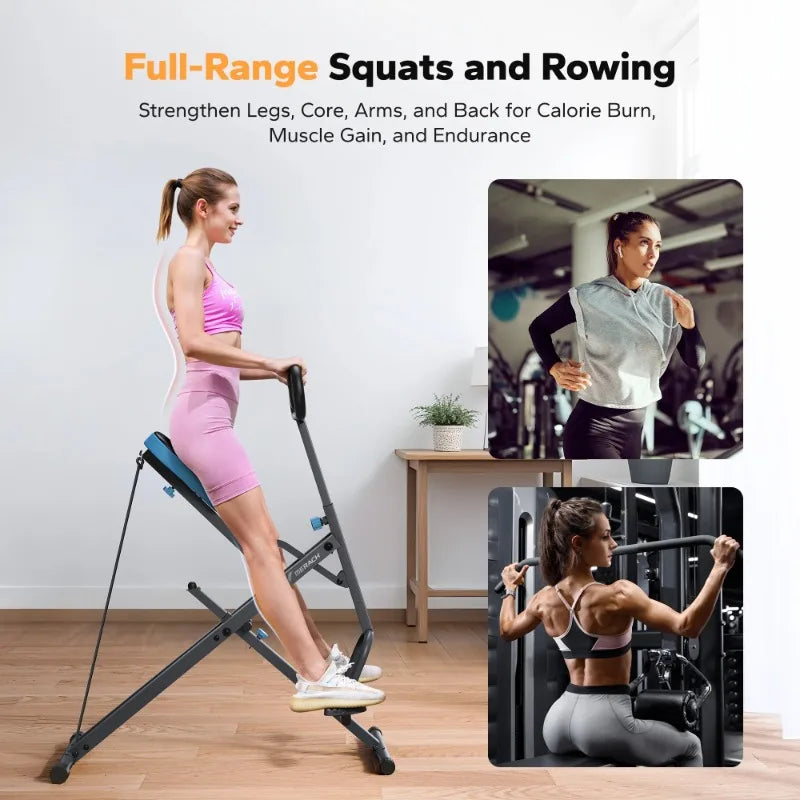 Adjustable Squat Assist Trainer Machine, 3 Tension Bands for Glutes & Quads