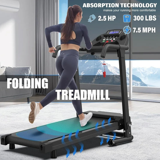 Foldable Treadmills for Home, Portable Treadmill with Handles, 2.5HP Treadmills 300 lb Capacity, APP Control