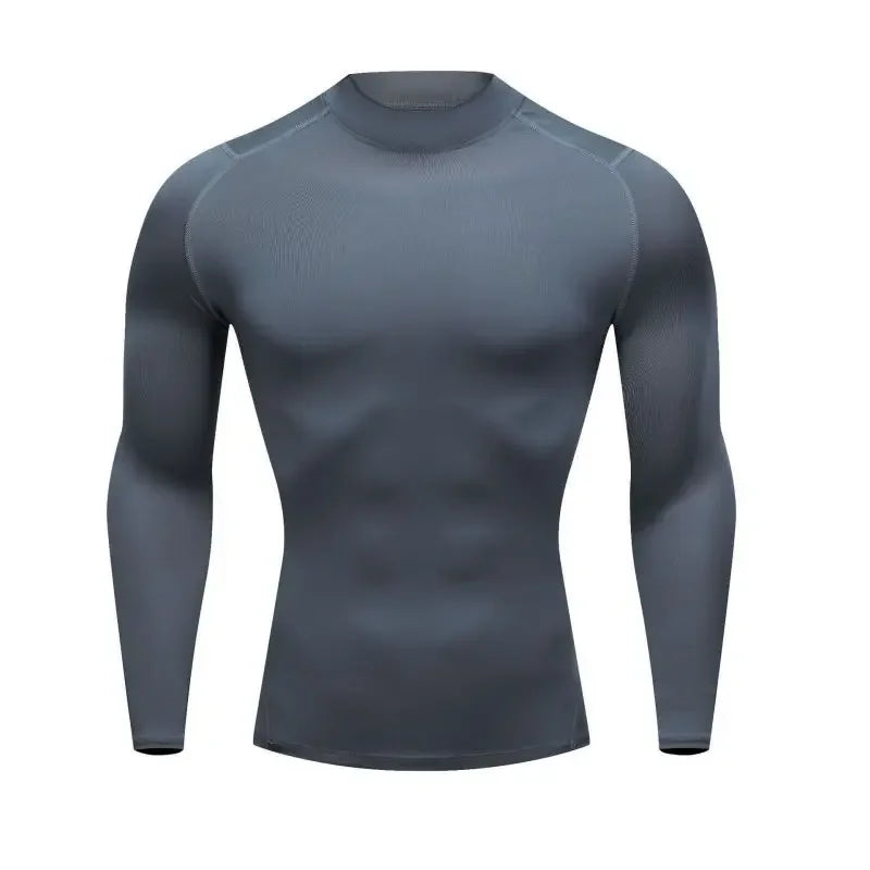 Men Compression Running T-shirt Fitness Tight Long Sleeve