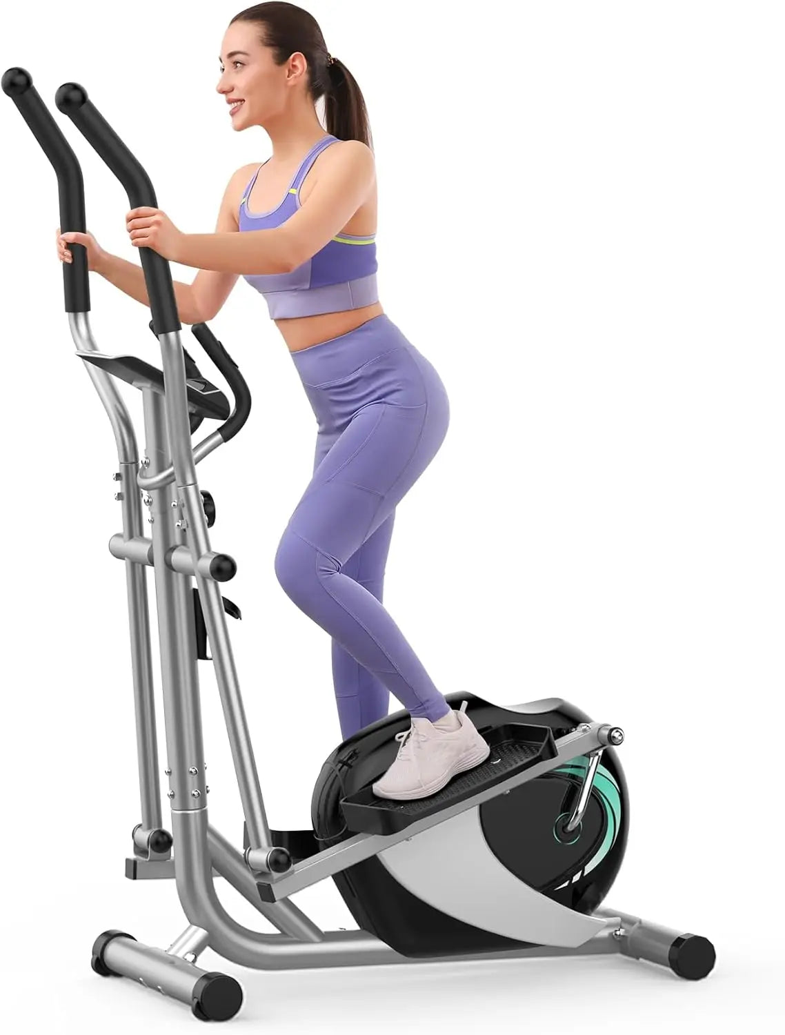 Magnetic Elliptical Training Machines, Hyper-Quiet Fitness Cardio Elliptical Trainer w/ 6KG Flywheel,